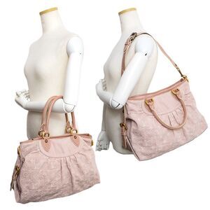 Louis Vuitton Neo Cabbie MM Shoulder Bag Monogram Denim Leather Rose Pink